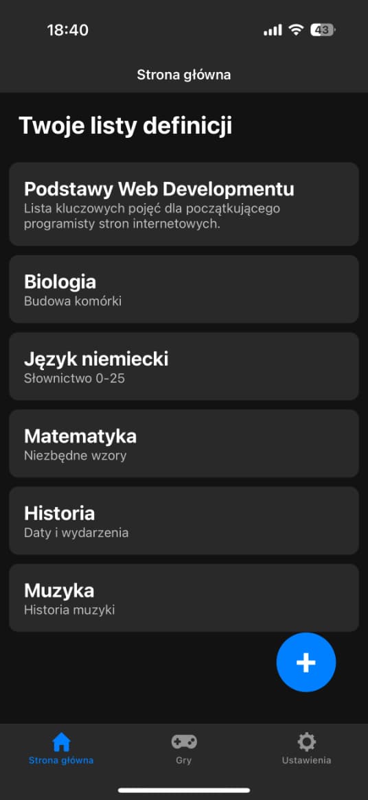 MemoLex app interface